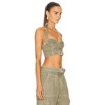 ALESSANDRA RICH Buckle Halter Top in Green 36 New AS Photo 2