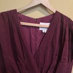 Gal Meets Glam  Luella Ruched-Shoulder Crop‎ Jumpsuit Burgundy  12 Wide Leg NWT Photo 4