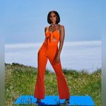 LITA by Ciara x Revolve Tie Front Jumpsuit Cut Out Black V Photo 2