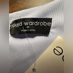 Naked Wardrobe Microrib One-Shoulder Crop Tank in light lavender Photo 2