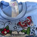 y2k BLINGED OUT TATTOO RHINESTONE BABY LONG SLEEVE TOP XSMALL Size XS Photo 6