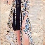 Knot Sisters  MORRISON KIMONO FLORAL BUTTON FROM HI LOW BOHO 3/4 SLEEVE DRESS XS Photo 2