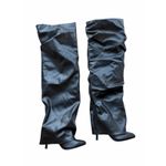 Wild Diva  Lounge Over The Knee Boot Size 7.5 in Black Stiletto Heel Side Zip Photo 2