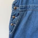 Original TY Wear Denim Jean Overall Dress Mini Frayed Hem Women's Size M Blue Photo 4