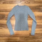 Bershka  gray knit button up cardigan with opening Photo 5