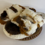 Bebe  Cow Print Fuzzy Slippers Size 6 Faux Fur Rhinestone Logo NWT Photo 0