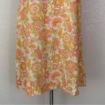 Ghanda Linen Blend Floral Summer Shift Dress, Sz Large Orange Photo 3