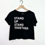 Athleta Stand Together Crop Top Graphic Tee Cropped Black Size Small Photo 1