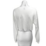 Princess Polly  White Waffle Knit Long Sleeve Henley Crop Shirt Sweater Top Sz 4 Photo 1