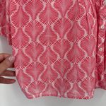 Talbots  Women's‎ Button Up Pleated Coastal Pink Blouse Top Size L Cotton Beach Photo 8