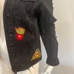 Cello  Patch & Frayed Black Denim Jacket Photo 4