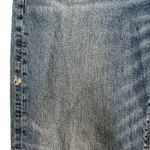 American Eagle High Waisted Frayed Hem Straight Leg Denim Jeans Whiskers Size 10 Blue Photo 3