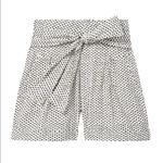 La Vie Rebecca Taylor Corinne White Black Polka Dot High Rise Tie Waist Shorts L Size L Photo 1
