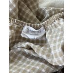 Sienna Sky ‎ Beige White Gingham Bubble Sleeve Crop Top Large Boho Cottagecore Photo 1