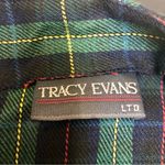 Tracy Evans Vintage 90s Plaid Mini Wrap Mini Navy Green Academia School Girl szS Photo 4