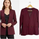 Theory  Maryland Wool-Blend Blazer – Size 10 – Burgundy / Wine Photo 1