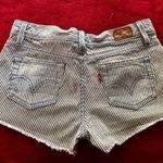 Levi's  striped shorts engineer jean denim 4 27 S white blue short vintage Photo 3