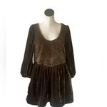 Free People NWOT Farrier Velvet Mini Dress Olive Green Photo 7