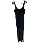 l*space L* Black Silver Metallic Vera Velvet Ribbed Wide Leg Jumpsuit XS Photo 7