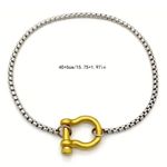 18K Gold Plated Carabiner holder Necklace Stainless Steel womens jewelry Photo 3