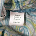 Garnet Hill  100% Silk Maxi Skirt Paisley Tiered Blue Green Size 2P Elastic Waist Photo 4