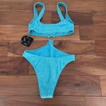 Lulus Airlie Bright Blue Eyelet O-Ring One-Piece Swimsuit Size M Photo 4