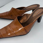 Liz Claiborne Mallory Tan Leather Pointed Toe Mules Shoes Women 6.5M Career Chic Photo 0