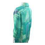 Entro  Green Blue Abstract Print Shirt Dress Collared 3/4 Sleeve Womens Photo 4