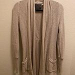Anthropologie Guinevere Beige Open Knit Cotton Linen Blend Cardigan Photo 0