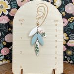 Handmade Polymer Clay Blue Leaf Earrings Photo 1