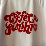 Wildfox light pink and red coffee & sunshine graphic sweatshirt size large Photo 2