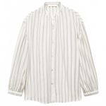 Mango Cotton Puffed Sleeves Striped Shirt Off White NWT Size 4/Small Photo 2