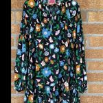  NEW YORK KATE SPADE Floral Garden Tulip Dress In Black LARGE Photo 1