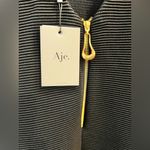 NWT Aje Exclusive Rushes Raffia Ribbed Midi Dress Black Size Large Photo 7