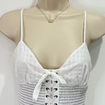 The East Order NWT Revolve Chance Mini Dress Small White Smocked Striped Coastal Photo 6