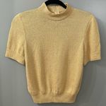 St. John  Basics Top Gold Knit Metallic Mock Neck Shirt Size Small Photo 1