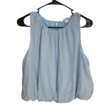 HYFVE ‎ Women’s Size L Sleeveless Bubble Hem Top Light Blue Coastal Pastel NWT Photo 1