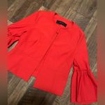 ZARA  red bell sleeve blazer medium nwot boho contemporary holiday classic Photo 2