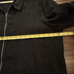 Flax  Black 100% Linen Front Zip Lightweight Jacket Blazer Size Large Photo 5