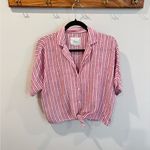 Rails  Theia‎ Striped Pink Tie-Front Blouse size Small Photo 7