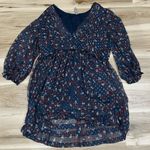 Urban Outfitters Long Sleeve Print Metallic Chiffon Lined Dress Women’s Large Photo 0