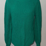 Gap Shaker Stitch Crewneck Deluxe Green Knit Sweater Women's Small Photo 0
