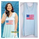 LuLaRoe  American Flag Tank Top Light Blue Size Small 55% Cotton Simply Comfortab Photo 1