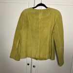 J. Jill Cottagecore 100% Suede Boho Cutout Floral Jacket Yellow Size L Photo 7
