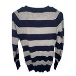 Heritage 1981 V-Neck Preppy Button Front Striped Cardigan Sweater Photo 3