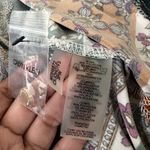 Calvin Klein  Blouse Womens 2X White Floral Multicolor Black Faux Leather Trim Photo 9