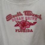 Xhilaration Vintage  Top Terry Cloth Off Shoulder White Pink Y2K Beachy Lounge XL Photo 3