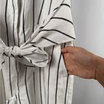 Banana Republic NWT  Linen Blend Wide Leg Striped Jumpsuit in White Black Sz 0P‎ Photo 3
