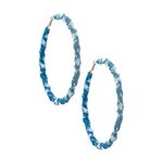 8 Other Reasons Hoop Earrings in Silver Denim One Size Womens Jean Jewelry Photo 0