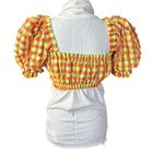 New Montce Marcela Bikini Top Neon Plaid Medium Orange Photo 3